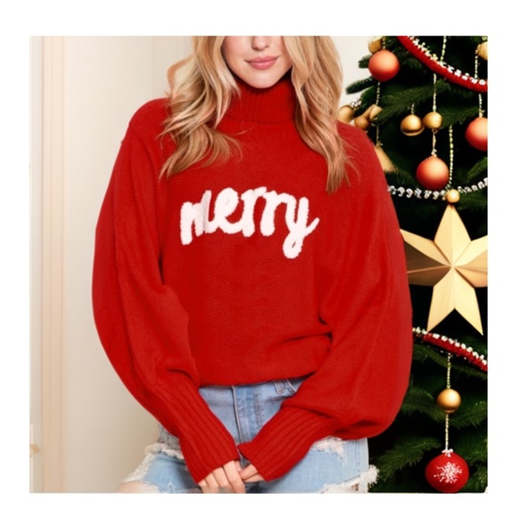 Red Merry Sweater Christmas - Picture 1 of 6